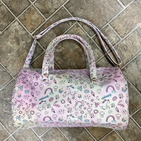 ✨Host Pick✨Under One Sky Unicorn Weekender Duffel Bag Gold Accents, Pink… - Picture 3 of 12